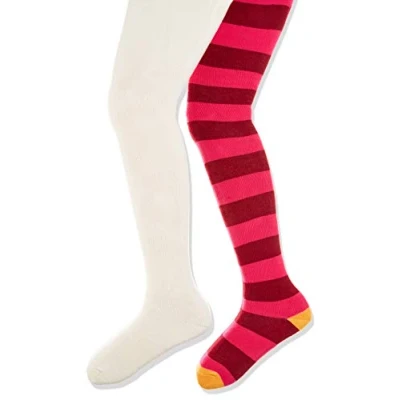 Abbildung von Playshoes Mädchen warme Thermo Block Ringel Strumpfhose, Beige (Original 900), (Herstellergröße: 122/128) (2er Pack)