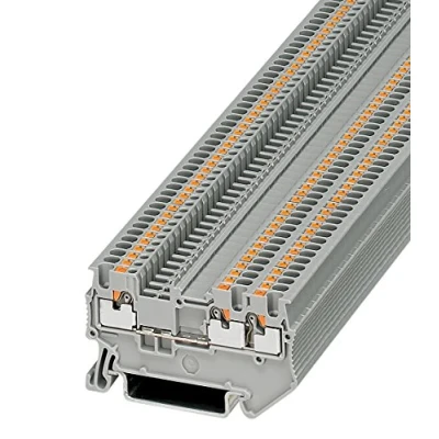 Abbildung von PHOENIX CONTACT PT 1,5/S TWIN Durchgangsklemme, Grau, 500 V, 17.5 A, 3 Anzahl der Anschlüsse, 0.14 mm² 1.5 Querschnitt, Push in Anschluss, 50 Stück