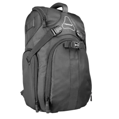 Abbildung von Mantona Rhodolit SLR Kamerarucksack (geeignet für mit angesetztem Objektiv, weitere Objektive, Systemblitz und Zubehör inkl. Regenschutz) schwarz, 450mm
