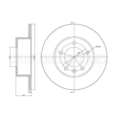 Abbildung von METELLI 23 1287C Bremsscheibe 305,0 12,0 5 90,0 voll lackiert RENAULT: MASTER 3 Kasten, Pritsche/Fahrgestell, Bus