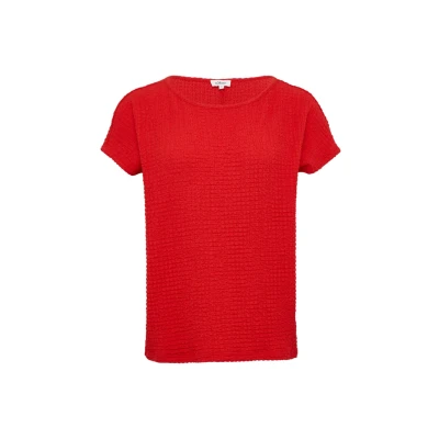 Abbildung von Relaxed Fit Shirt in Struktur Optik rot 38
