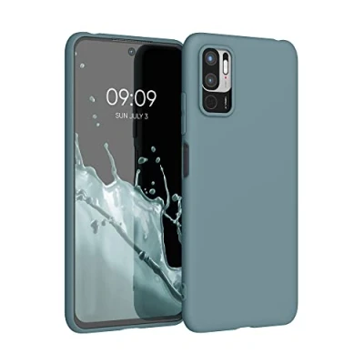 Abbildung von kwmobile Hülle kompatibel mit Xiaomi Redmi Note 10 5G weiches TPU Silikon Case Cover geeignet für kabelloses Laden Arctic Night