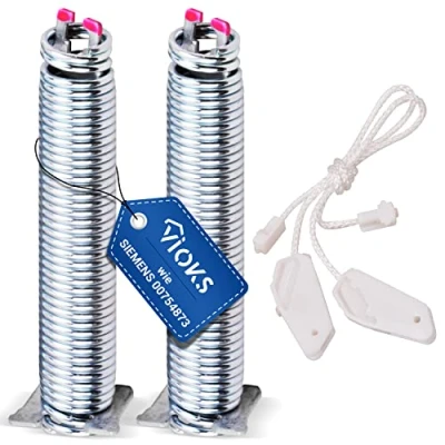Abbildung von VIOKS Türscharnier Feder Set Ersatz für Siemens 00754873 2x Rosa Federn mit Seilzug Bosch Geschirrspüler Türfeder