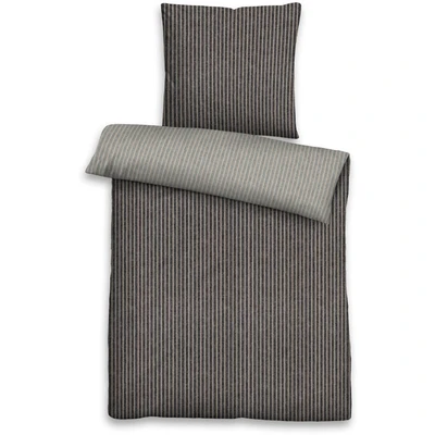 Abbildung von Biberna Wendebettwäsche &quot;Tillmann in Gr. 135x200 oder 155x220 cm&quot;, (2 tlg.), Flanell kuschelig warm im Winter, gestreifte Bettwäsche mit Wendeoptik