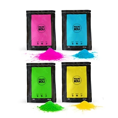 Abbildung von POLVO HOLI Packung mit 400 g, 4 Beutel à 100 Farben