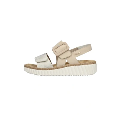 Abbildung von Rieker Damen Klassische Sandalen 69260, Frauen Sandalen,Freizeitschuhe,Sommerschuhe,offene Schuhe,Strandschuhe,beige (60),41 EU / 7.5 UK