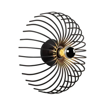 Abbildung von Wandleuchte Coraline D36cm Schwarzes Metall Menzzo