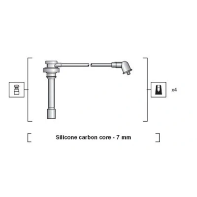 Abbildung von MAGNETI MARELLI 941318111089 Zündkabelsatz MITSUBISHI: Space Star, Carisma Schrägheck, GALANT 6, CHRYSLER: Sebring II Limousine