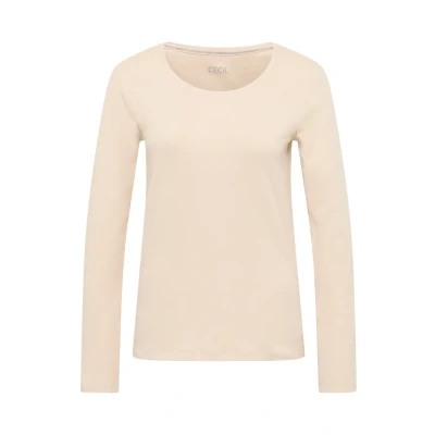 Abbildung von Cecil Basic Langarmshirt, Damen, Größe: XS, Beige
