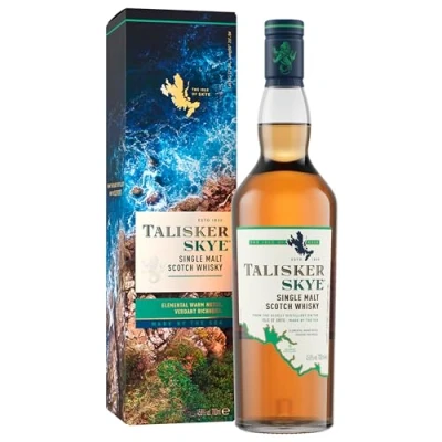 Abbildung von Talisker Skye Single Malt Scotch Whisky aromatischer handgefertigt von der schottischen Insel 45.8% vol 700ml Einzelflasche