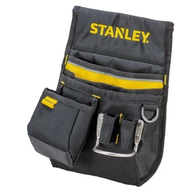 Abbildung von Stanley Gürteltasche / Werkzeuggürtel (33.2x23.5x7.5cm, 600 Denier Nylon, mit 2 Nageltaschen, 1 Hammerhalter und Bandmaßtasche, leicht zugängliche Fächer) 96 181