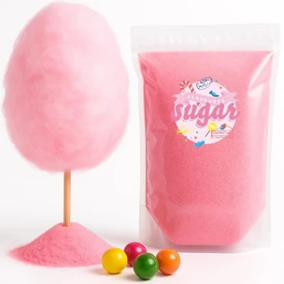 Abbildung von Zuckerwatte Zucker mit Geschmack Bubble Gum Rosa Pink farbiger Aromazucker 100g für die Zuckerwattemaschine