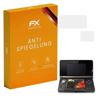 Abbildung von atFoliX Panzerfolie kompatibel mit Nintendo 3DS 2011 Schutzfolie, entspiegelnde und stoßdämpfende FX Folie (3er Set)