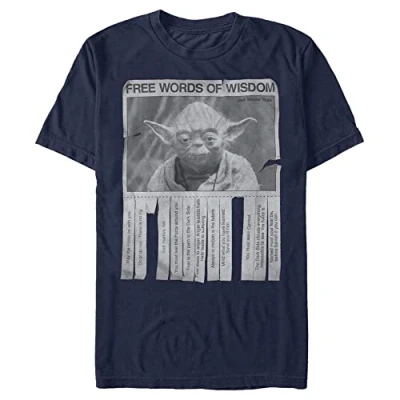 Abbildung von STAR WARS Herren Words of Wisdom T Shirt, Navy, X Groß
