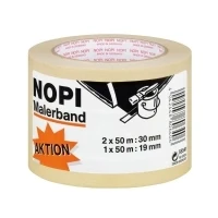 Abbildung von 36 x Nopi Maler Krepp Promo Set 2x50mx30mm + 1x50mx19mm beige