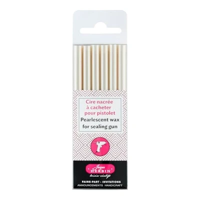 Abbildung von J.Herbin 35951T Packung mit 6 Wachsstangen für Pistole, ideal Bastelprojekte und Scrapbooking, weich, 1 Pack, elfenbein
