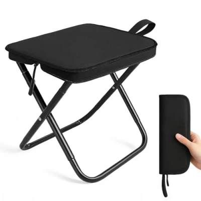Abbildung von IBOPUXIU Klapphocker, Klapphocker Faltbar, Campinghocker Tragbarer, Hochwertiges Oxford gewebe &amp; Stahl, TragfäHigkeit 120 Kg, FüR Outdoor Reisen Wandern Garten Angeln Grillen
