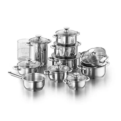 Abbildung von Kopf Topf Set Janina, Edelstahl (9 tlg), inkl. 8 Glasdeckel, Induktion