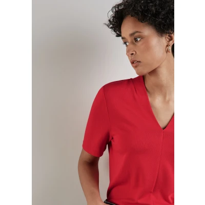 Abbildung von Street One MIT Vausschnitt Tshirt basic, Damen, Größe: 38, Rot