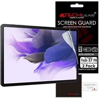 Abbildung von TECHGEAR 2 Stück Anti Glare Matt Displayfolie Kompatibel mit Samsung Galaxy Tab S7 FE 12.4 Zoll, Displayfolie, Matte Blendschutz Schutz folie für 2021 (SM T730 / SM T736)