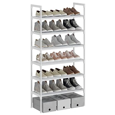 Abbildung von AcornFort® S 524 6 Ebenen Stöckiges Weiß Verstellbare Schuhablagen Schuhaufbewahrung Hohes Schuhregal Organizer Regal Halteständer für 18 Paar Schuhe, 56 x 30 110 cm,Extra Robuste Bauweise