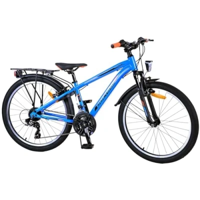 Abbildung von Volare Kinderfahrrad Cross für Jungen 24 Zoll Kinderrad in Blau 18 Gänge