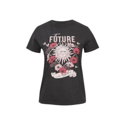Abbildung von QS Baumwollshirt mit Frontprint in gewaschener Optik schwarz XL