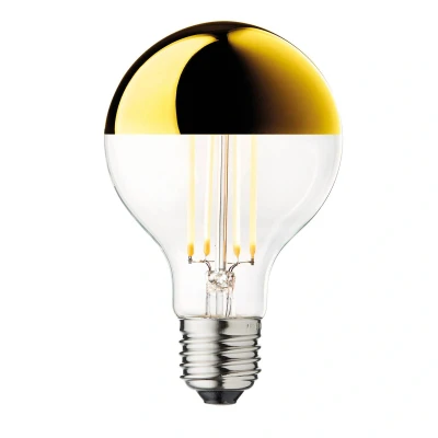 Abbildung von LED Kopfspiegellampe Globe 80, gold, E27, 3,5 W, 2.700 K