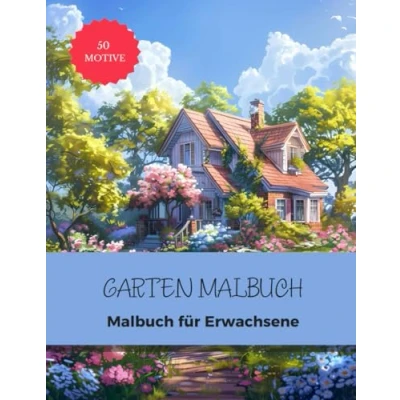 Abbildung von Garten Malbuch: Ein Malbuch für Erwachsene mit 50 wunderschönen Blumen und Gartenmotiven zum Ausmalen, ideal zur Entspannung, Stressabbau Förderung der Kreativität