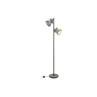 Abbildung von Eglo 49722 Stehleuchte BARNSTAPLE braun patina, schwarz Zink E27 2X40W H:158cm mit Fußtrittschalter