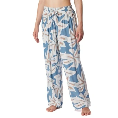 Abbildung von Schiesser WEB LANG MIX Relax Nachtwäsche Hose, Damen, Größe: 34, Beige blau