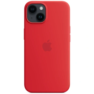 Abbildung von Apple Magsafe Silikon Back Cover Rot iPhone 14