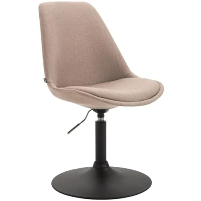 Abbildung von CLP Esszimmerstuhl Maverick I Stoff Bezug Drehstuhl, Farbe:Taupe, Gestell Farbe:schwarz