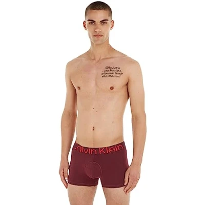 Abbildung von Calvin Klein Herren Boxershorts Trunk Baumwolle mit Stretch, Rot (Tawny Port), S