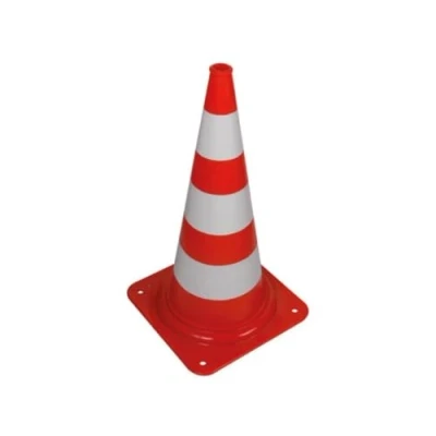Abbildung von Perel Leitkegel zum Markieren, Absichern oder Absperren von Gefahrenzonen, Baustellen, Bereichen und Wegen, Rot/Weiß, 75 cm