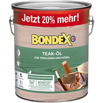 Abbildung von Bondex Teakholzöl 0,75 3 l, Wasser stop Abperleffekt, Wetterschutz, UV Schutz
