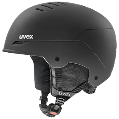 Abbildung von uvex wanted robuster Skihelm für Damen und Herren individuelle Größenanpassung Nackenwärmer black matt 54 58 cm