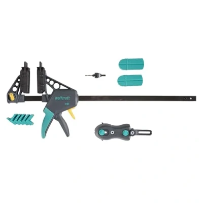 Abbildung von wolfcraft Terrassenbau Set 6988000/11 teiliges Werkzeug Komplett für eine schnelle und präzise Terrassenmontage/Ideal Heim &amp; Handwerker