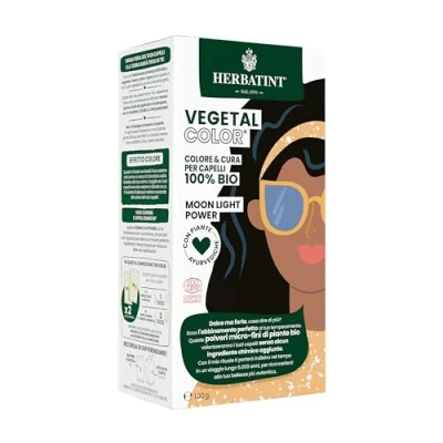 Abbildung von Herbatint Vegetal Color Pflanzliche Färbung 100% natürlich und Bio Moon Light Power Schwarz 100 g