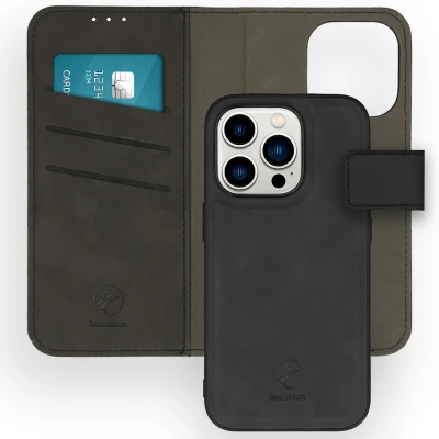 Abbildung von Apple iPhone 14 Pro Hülle Kunstleder iMoshion Klapphülle/2 in 1 Case Handyhülle Schwarz