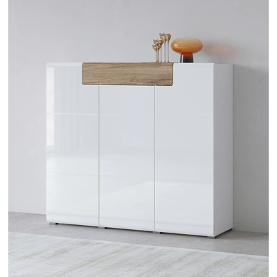 Abbildung von INOSIGN Highboard &quot;Toledo,Breite 147,5 cm,trendige Hochkommode mit 3 Türen 1SK&quot;, Hochschrank viel Stauraum, stylische Hochglanzfronten