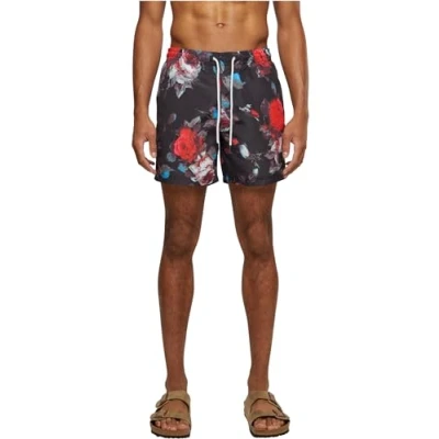 Abbildung von Urban Classics Pattern Badeshorts, Herren, Größe: XL, Black rose aop