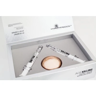 Abbildung von AgeKilling Set Serum u. Gesichtscreme Revolutionäre Anti Aging Falten Behandlung Botulinumtoxin like ideale Ergänzung zu Microneedling oder Plasma Pen Behandlungen