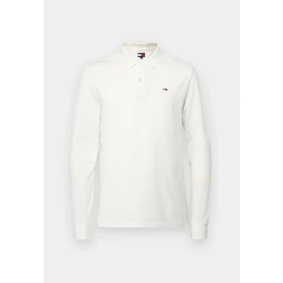 Abbildung von Tommy Jeans Placket Langarmshirt, Herren, Größe: 46, Ecru