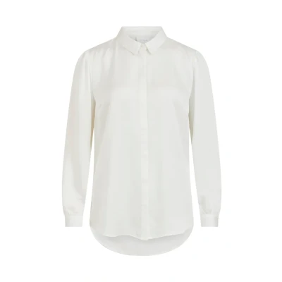 Abbildung von Vila Damen Viellette Satin L/S Shirt/Su Noos Bluse,Snow White42