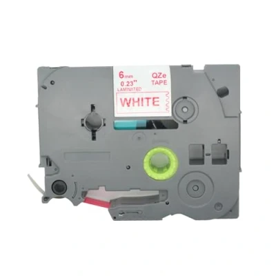 Abbildung von BROVACS 1 Packung Rot auf Weiß Laminiertes Etikettenband Kompatibel mit Brother P Touch Etikettendrucker TZ 212 TZe 6mm 1/4&quot; OPA4212