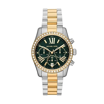 Abbildung von Michael Kors Lexington LUX Chronograph silvercoloured/goldcoloured, Damen, Größe: One Size, Silver coloured/gold coloured