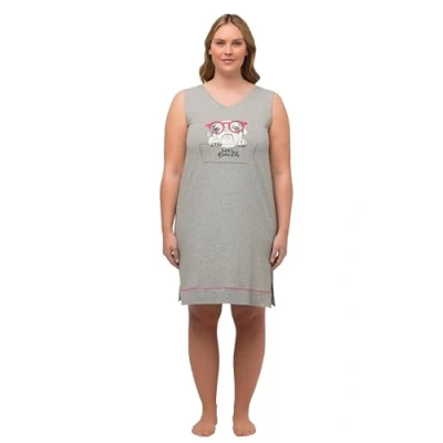 Abbildung von Ulla Popken Nachthemd, Damen, Größe: 46/48, Light gray melange