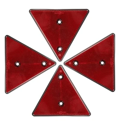 Abbildung von Woola 4er Rot Anhänger Reflektor Dreiecke,zum Anschrauben,Standard Rückstrahler für hinten,Wasserdicht,E Geprüft,Dreieck rechts Links, Rücklicht Hänger Dreieck