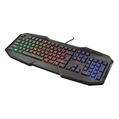 Abbildung von Trust GXT 830 RW Avonn Gaming Tastatur (QWERTZ Layout, Regenbogenwellen Beleuchtung, 12 Multimedia Tasten)